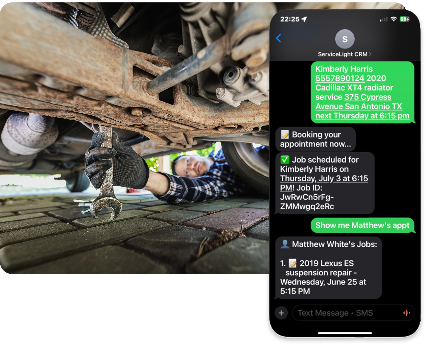 Mechanic working under car